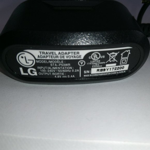 LG STA-P53WR Wall Travel Charger 4.8V 0.4A #20 - Picture 1 of 4